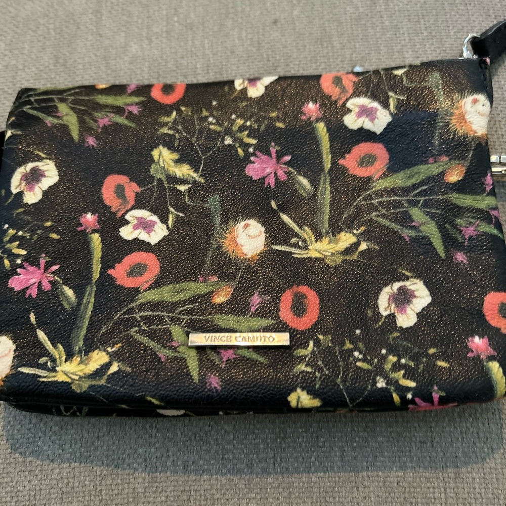 Vince Camuto Black Multicolor Floral Clutch